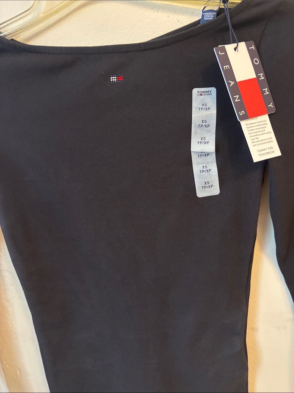 Tommy Hilfiger Black Long-Sleeve Boatneck Top - Picture 2 of 5
